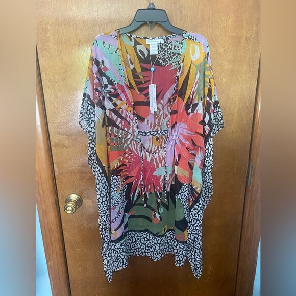 BLEU ROD BEATTIE UP LET'S GET LOUD CAFTAN SWIMSUIT COVER UP - Picture 2 of 13